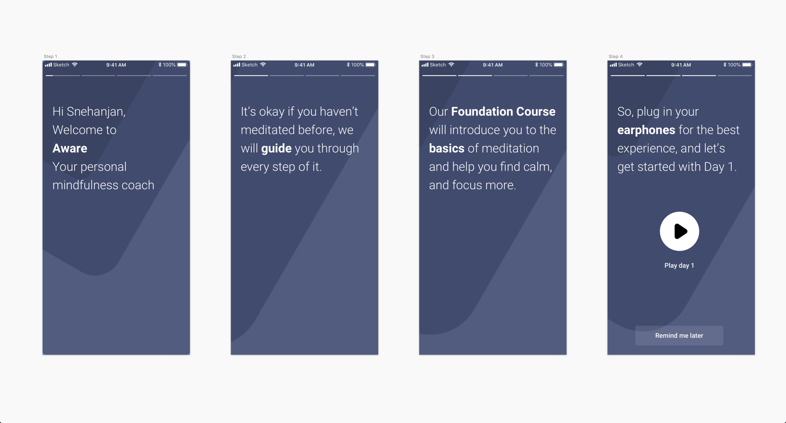 User walkthrough