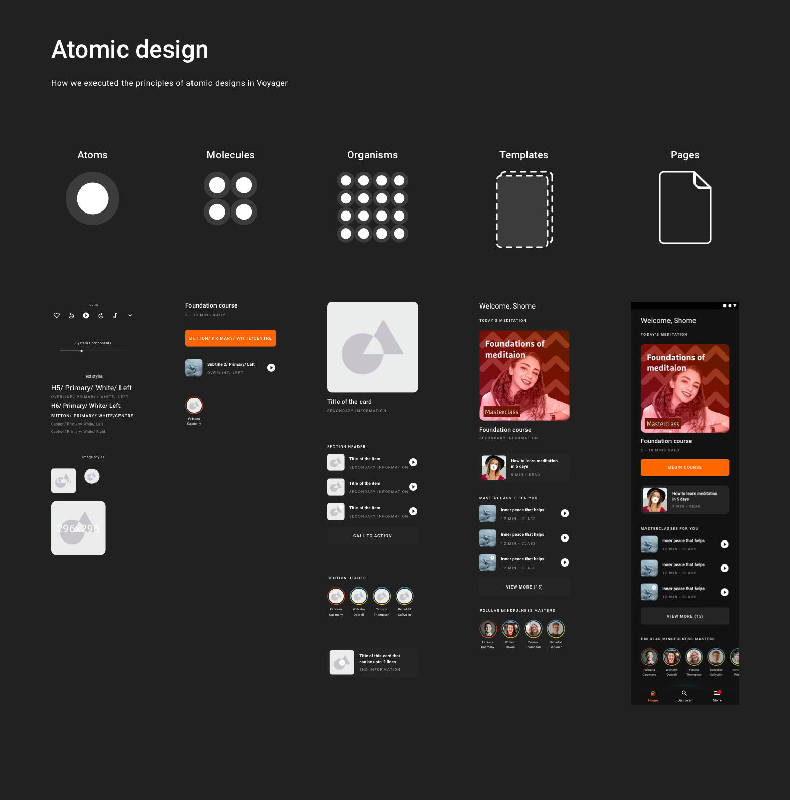 Desktop reference: the design system at a glance