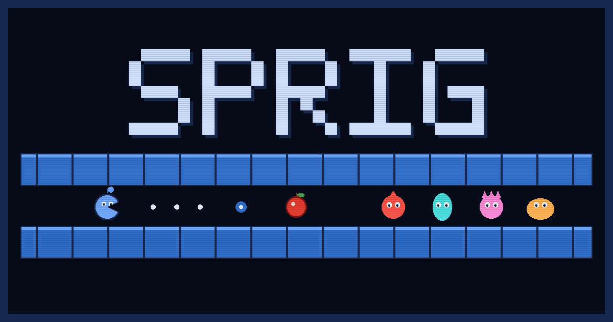 Sprig — a pixel-art, blue maze chase game